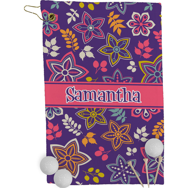 Simple Floral Golf Towel (Personalized)