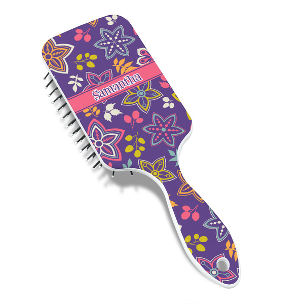 Simple Floral Hair Brush - Angle View