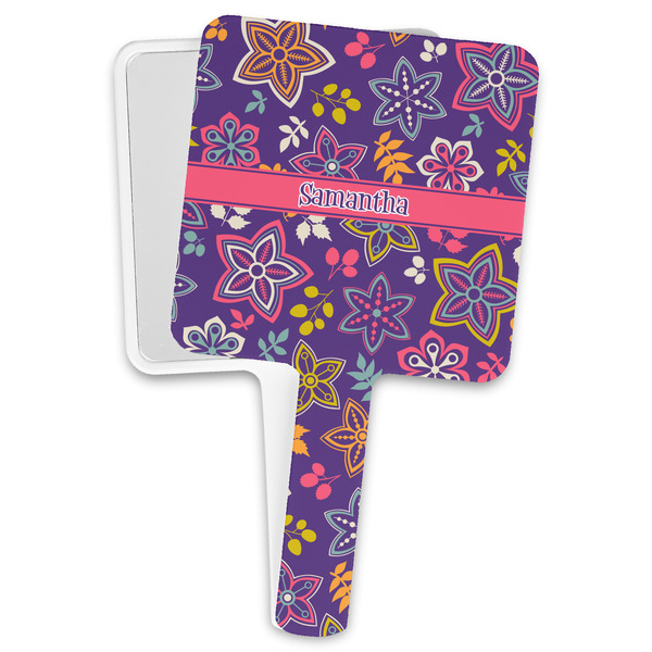 Custom Simple Floral Hand Mirror (Personalized)