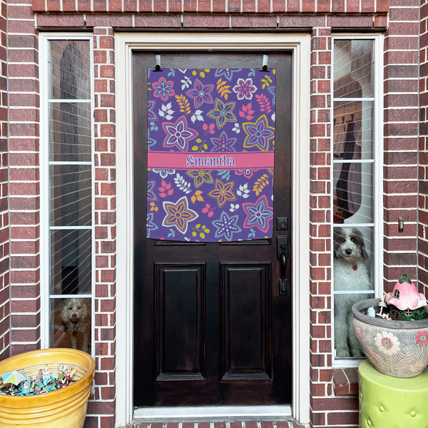 Simple Floral House Flags - Double Sided - (Over the door) LIFESTYLE