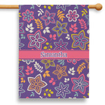 Simple Floral 28" House Flag (Personalized)