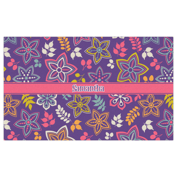 Simple Floral Indoor / Outdoor Rug - 3'x5' - Front Flat