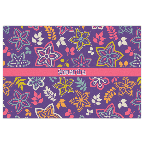 Simple Floral Indoor / Outdoor Rug - 4'x6' - Front Flat