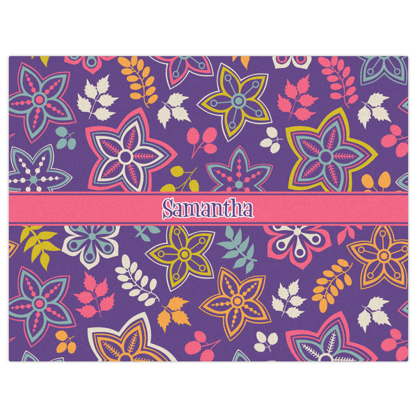 Simple Floral Indoor / Outdoor Rug - 6'x8' - Front Flat