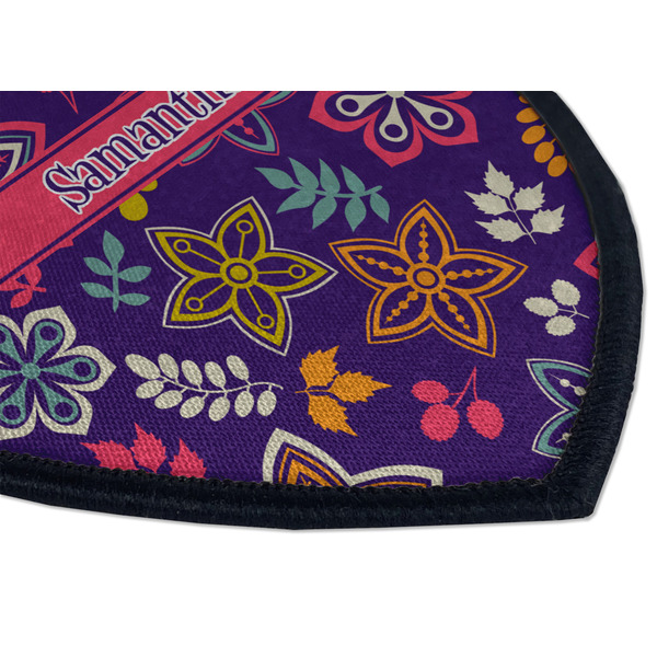 Simple Floral Iron on Shield 3 Detail