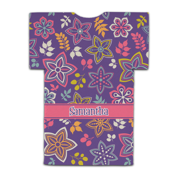 Simple Floral Jersey Bottle Cooler - BACK (flat)