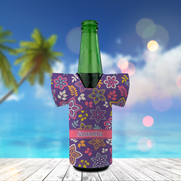 Simple Floral Jersey Bottle Cooler - LIFESTYLE