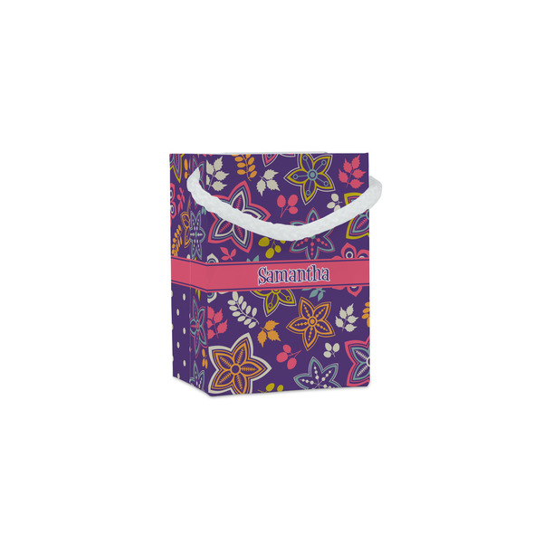 Custom Simple Floral Jewelry Gift Bags (Personalized)