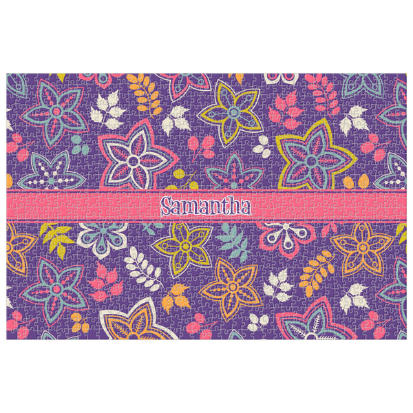 Custom Simple Floral Jigsaw Puzzle - 1000-piece (Personalized)