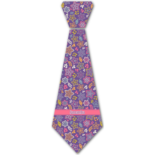 Custom Simple Floral Iron On Tie - 4 Sizes w/ Name or Text