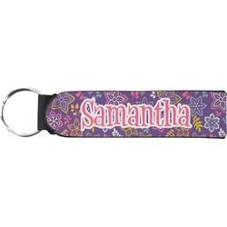 Simple Floral Neoprene Keychain Fob (Personalized)