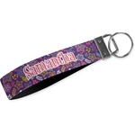 Simple Floral Wristlet Webbing Keychain Fob (Personalized)