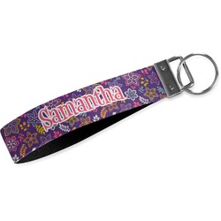 Simple Floral Webbing Keychain Fob - Small (Personalized)