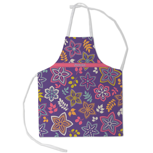 Custom Simple Floral Kid's Apron - Small (Personalized)