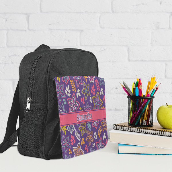 Simple Floral Kid's Backpack - Lifestyle
