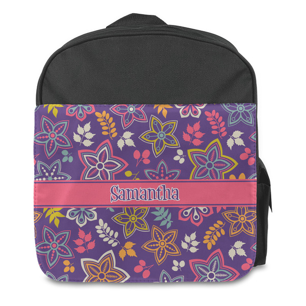 Simple Floral Kids Backpack - Front