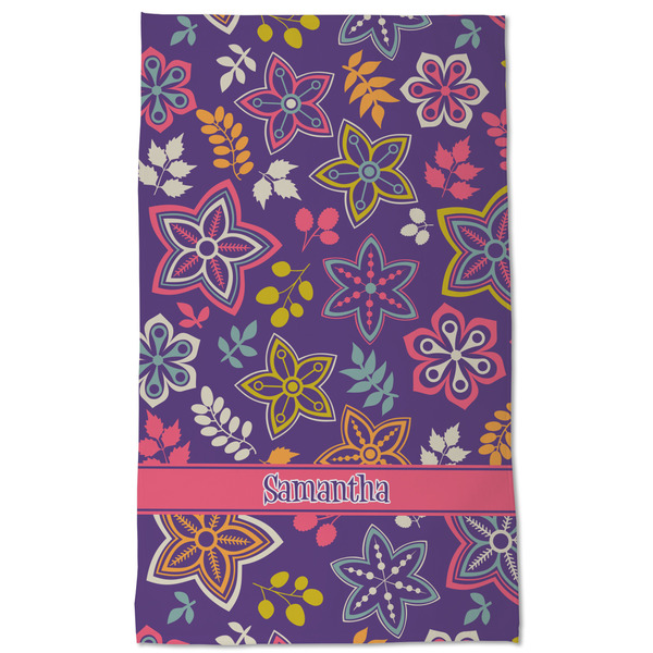 Simple Floral Kitchen Towel - Poly Cotton - Full Front
