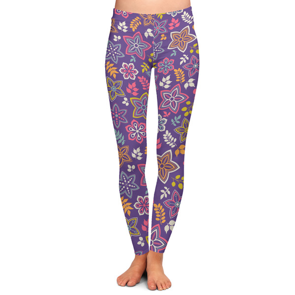 Custom Simple Floral Ladies Leggings - Small