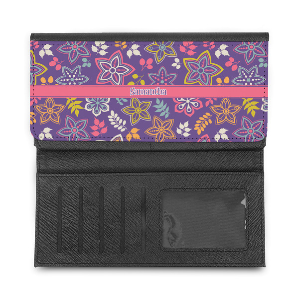 Simple Floral Ladies Wallet - Half Way Open