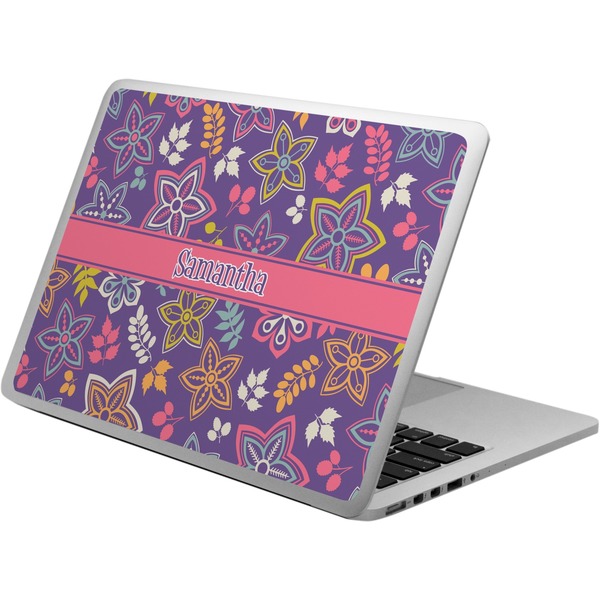 Custom Simple Floral Laptop Skin - Custom Sized (Personalized)