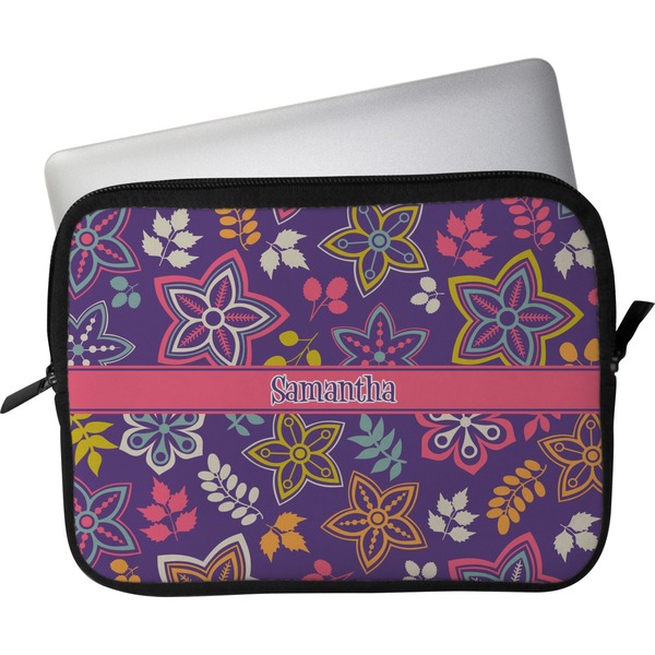 Custom Simple Floral Laptop Sleeve / Case (Personalized)