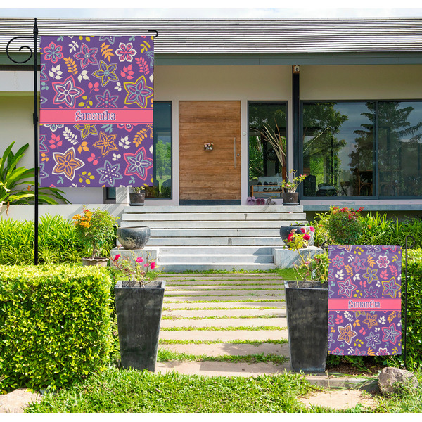 Simple Floral Large Garden Flag - LIFESTYLE