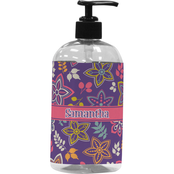 Custom Simple Floral Plastic Soap / Lotion Dispenser (Personalized)