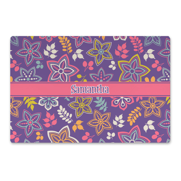 Custom Simple Floral Large Rectangle Car Magnet (Personalized)