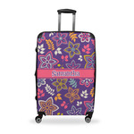 Simple Floral Suitcase - 28" Large - Checked w/ Name or Text
