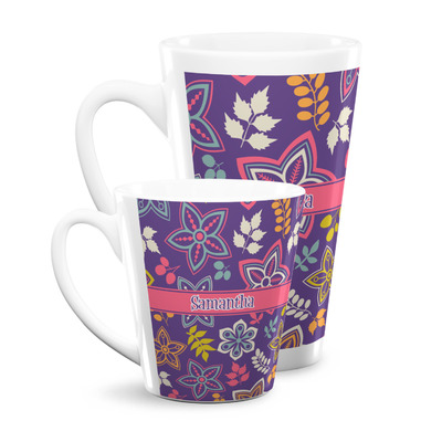 Simple Floral Latte Mug (Personalized)