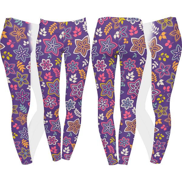 Simple Floral Leggings Turn Around - Apvl
