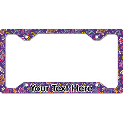 Simple Floral License Plate Frame - Style C (Personalized)