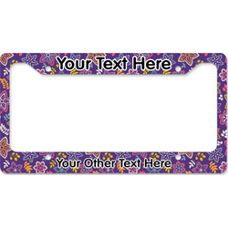 Simple Floral License Plate Frame - Style B (Personalized)