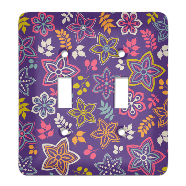 Custom Simple Floral Light Switch Cover (2 Toggle Plate)
