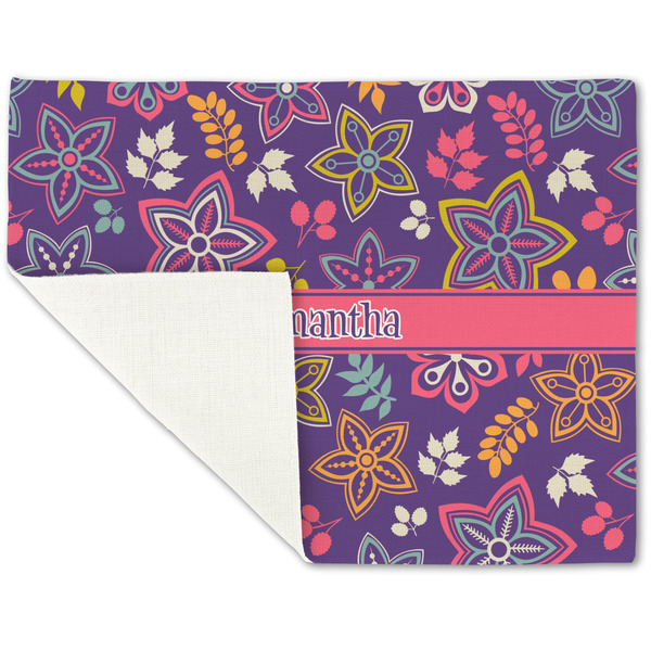 Simple Floral Linen Placemat - Folded Corner (single side)