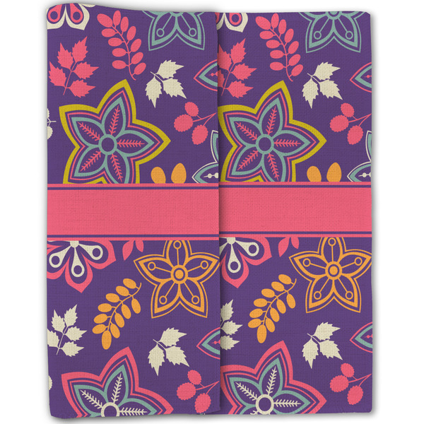 Simple Floral Linen Placemat - Folded Half (double sided)