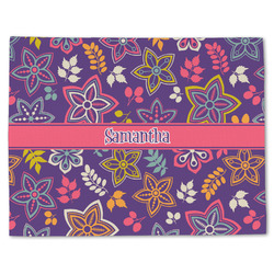 Simple Floral Single-Sided Linen Placemat - Single w/ Name or Text