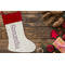 Simple Floral Linen Stocking w/Red Cuff - Flat Lay (LIFESTYLE)