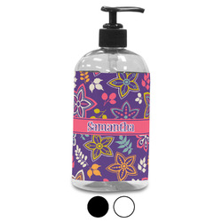 Simple Floral Plastic Soap / Lotion Dispenser (Personalized)