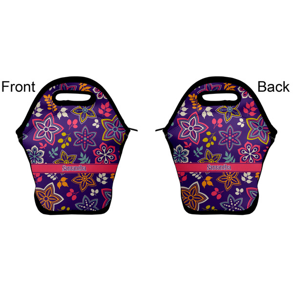 Simple Floral Lunch Bag - Front and Back