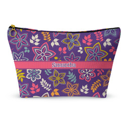 Simple Floral Makeup Bag - Small - 8.5"x4.5" (Personalized)