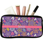 Simple Floral Makeup / Cosmetic Bag - Small (Personalized)