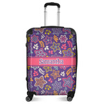 Simple Floral Suitcase - 24" Medium - Checked (Personalized)
