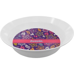 Simple Floral Melamine Bowl - 12 oz (Personalized)