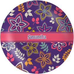 Simple Floral Melamine Plate (Personalized)