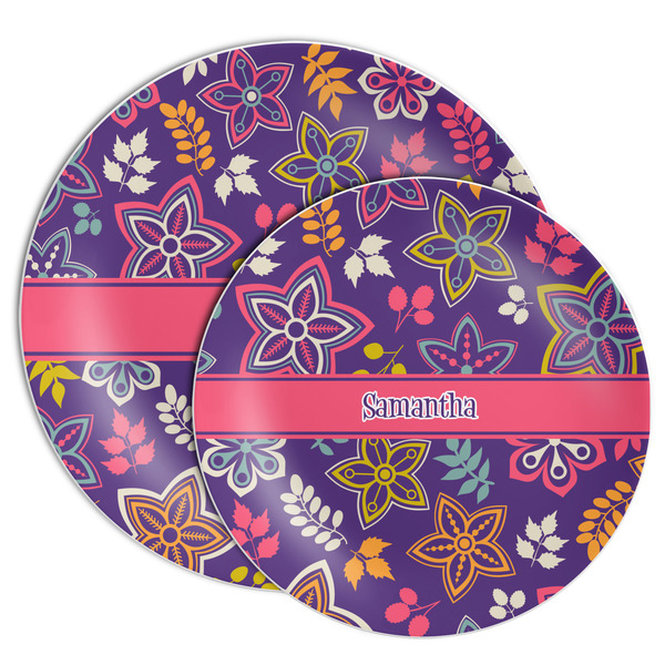 Simple Floral Melamine Plates - PARENT/MAIN