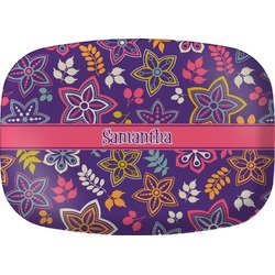 Simple Floral Melamine Platter (Personalized)