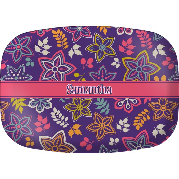 Custom Simple Floral Melamine Platter (Personalized)