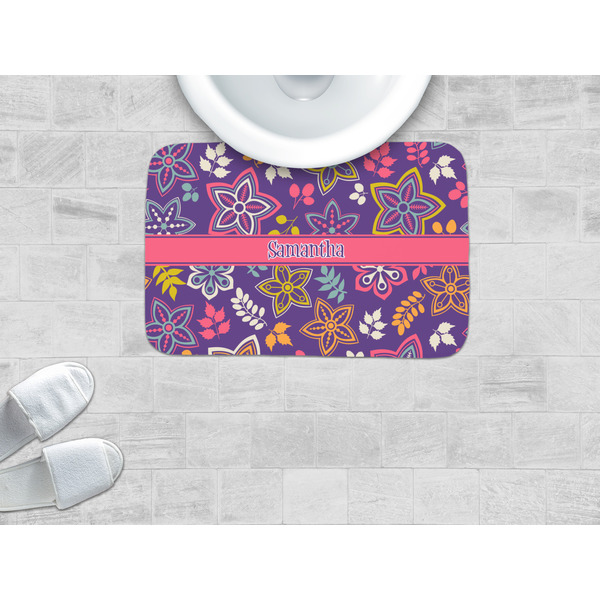 Simple Floral Memory Foam Bath Mat - LIFESTYLE
