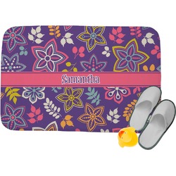 Simple Floral Memory Foam Bath Mat (Personalized)